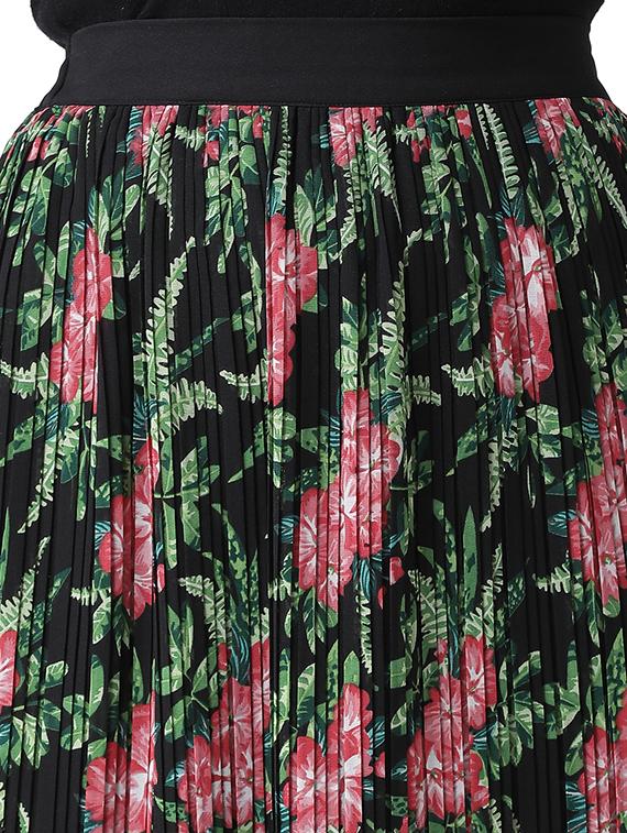 high rise floral pleated skirt - 16699846 - Zoom Image - 5