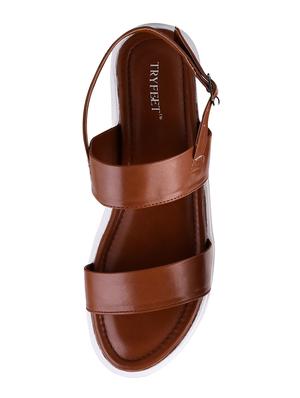 tan back strap sandals - 16699878 - Standard Image - 4