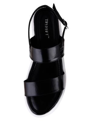 black back strap sandals - 16699879 - Standard Image - 4