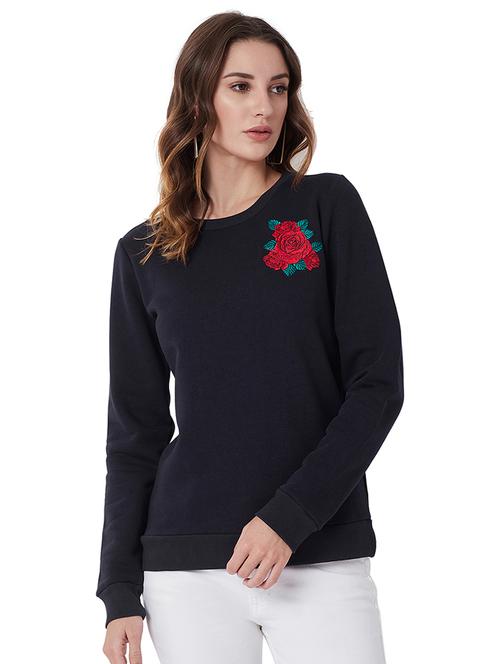 embroidered detail round neck sweatshirt - 16700028 - Standard Image - 1