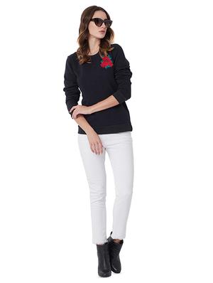 embroidered detail round neck sweatshirt - 16700028 - Standard Image - 4