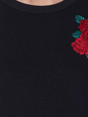 embroidered detail round neck sweatshirt - 16700028 - Standard Image - 5