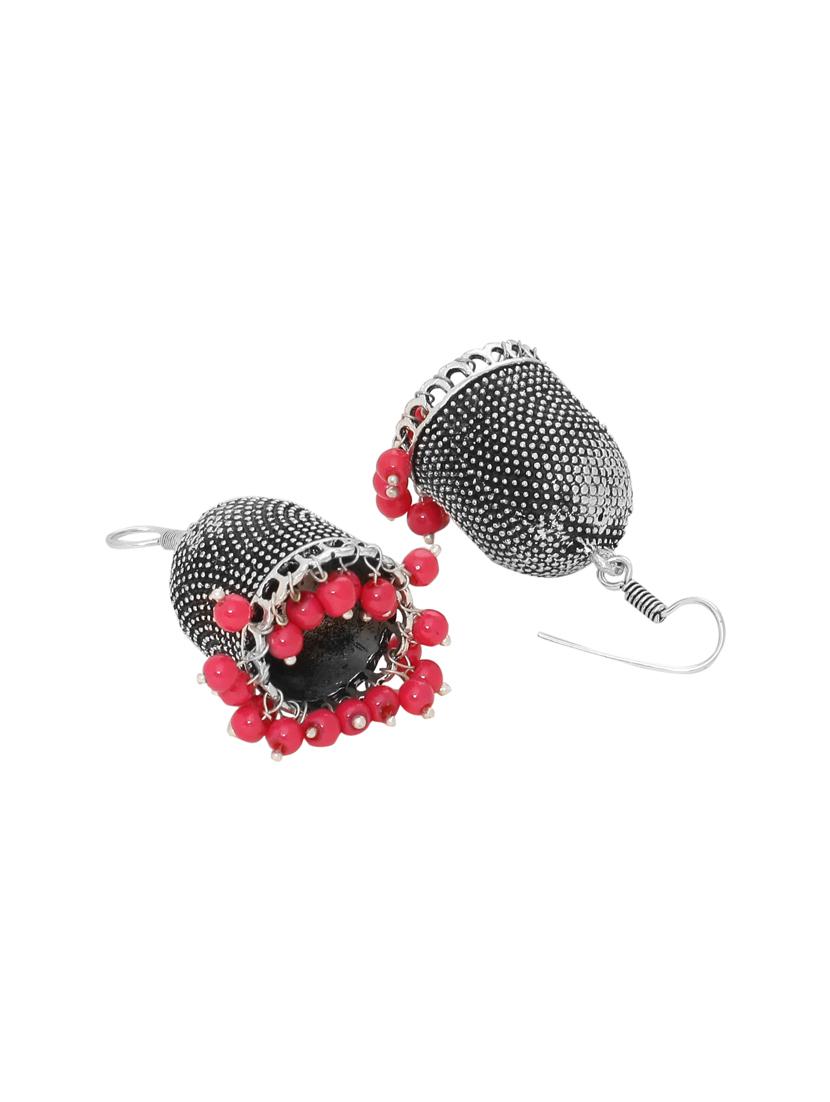 silver brass jhumka earring - 16700035 - Zoom Image - 2