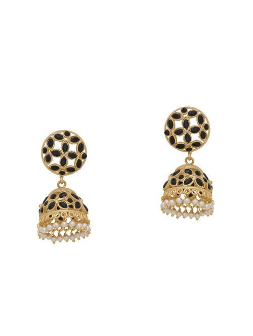 gold black tone brass drop earring - 16700053 - Standard Image - 1