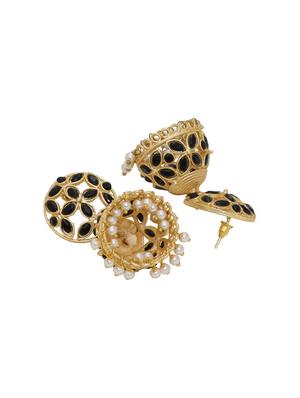 gold black tone brass drop earring - 16700053 - Standard Image - 2