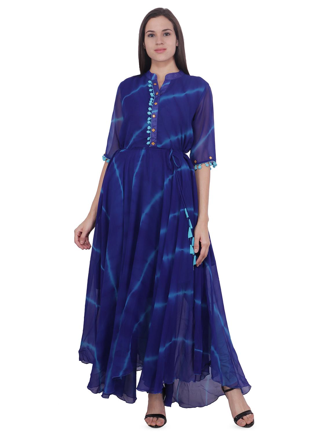 tie & dye asymmetric kurta - 16700081 - Zoom Image - 1