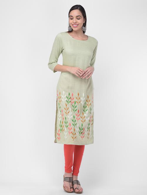 printed straight kurta - 16700155 - Standard Image - 1