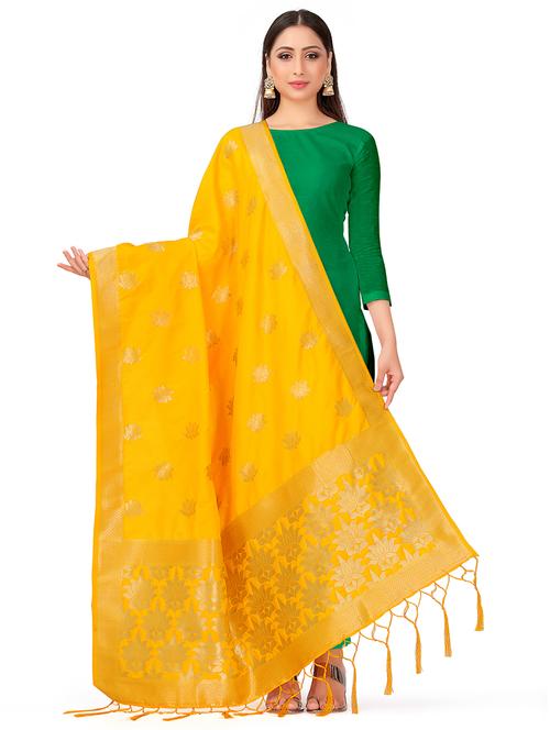 floral printed banarasi dupatta - 16700268 - Very Small Image - 1