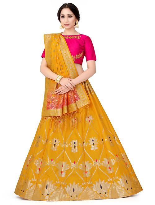 foil print contrast kalidar lehenga - 16700285 - Standard Image - 1