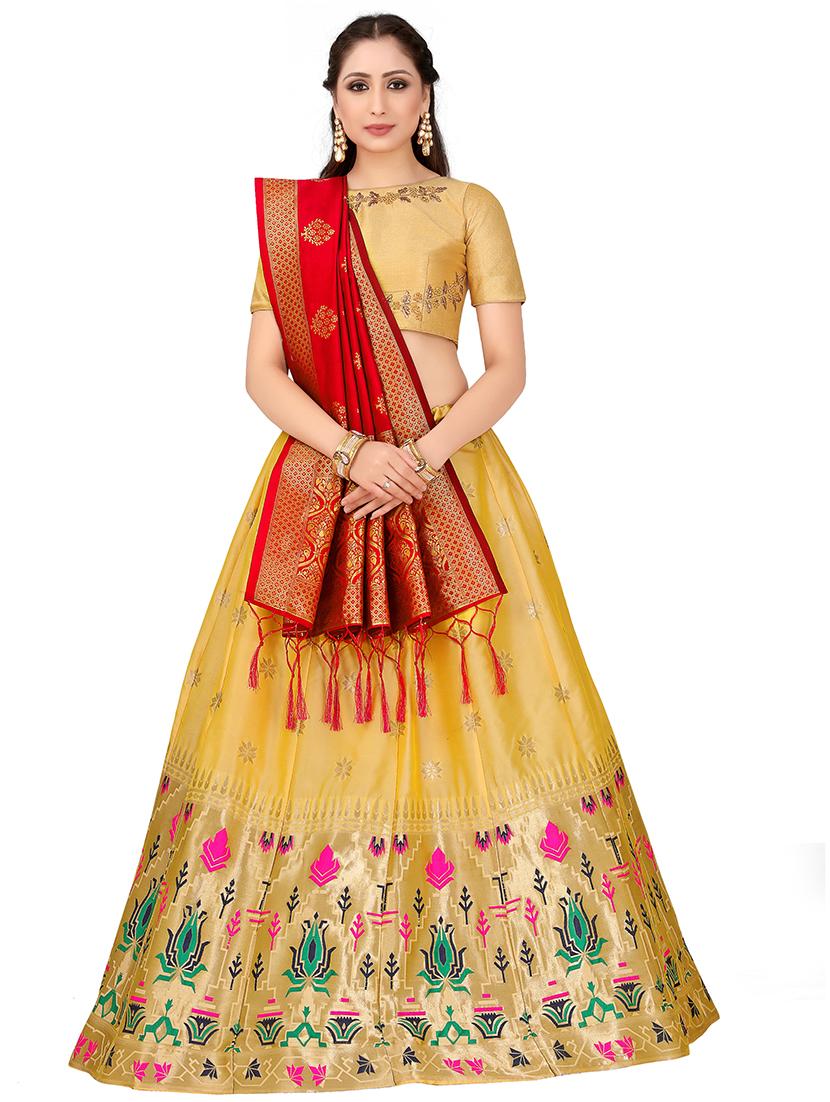 foil print contrast kalidar lehenga - 16700312 - Zoom Image - 1