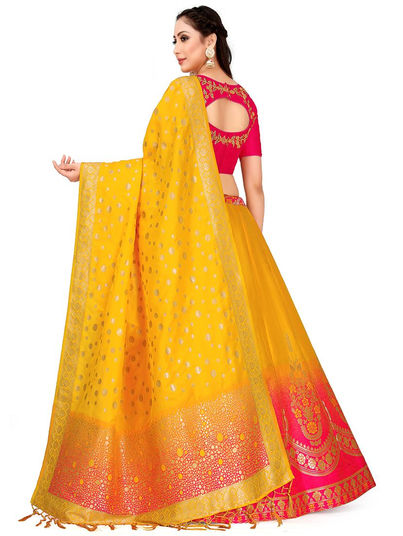 foil print contrast kalidar lehenga - 16700316 - Zoom Image - 2