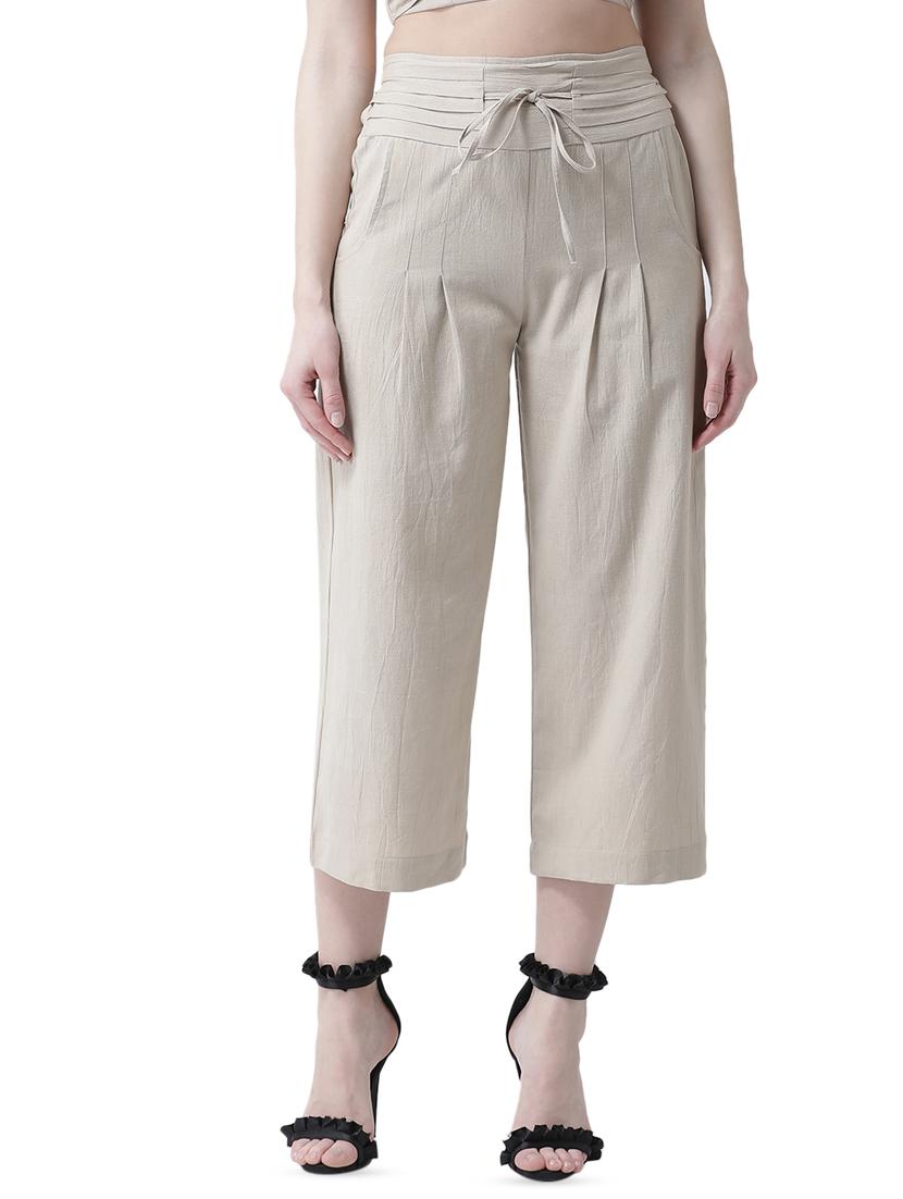 tie front pleated trouser - 16700384 - Zoom Image - 1