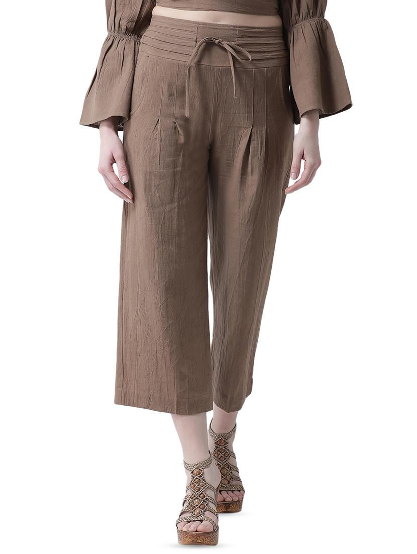 tie front pleated trouser - 16700385 - Zoom Image - 1