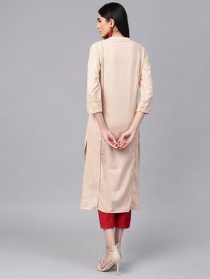 pleated straight kurta - 16700453 - Standard Image - 3