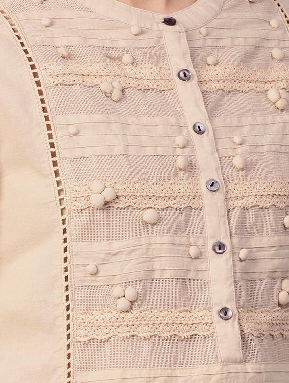 pleated straight kurta - 16700453 - Zoom Image - 4