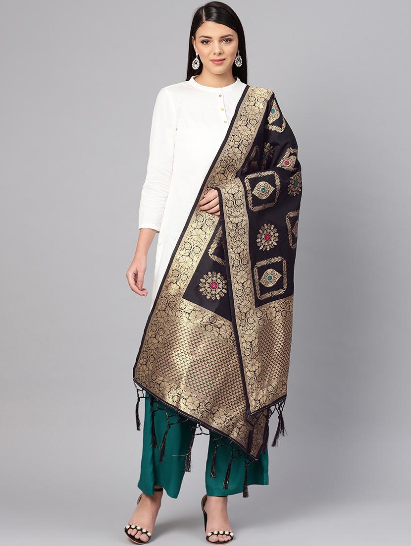 floral banarasi dupatta - 16700520 - Zoom Image - 1