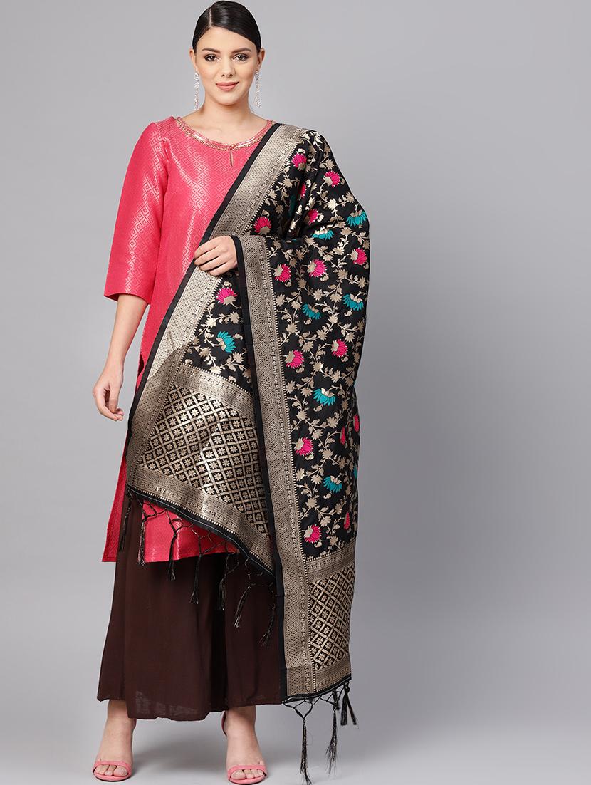 floral banarasi dupatta - 16700556 - Zoom Image - 1