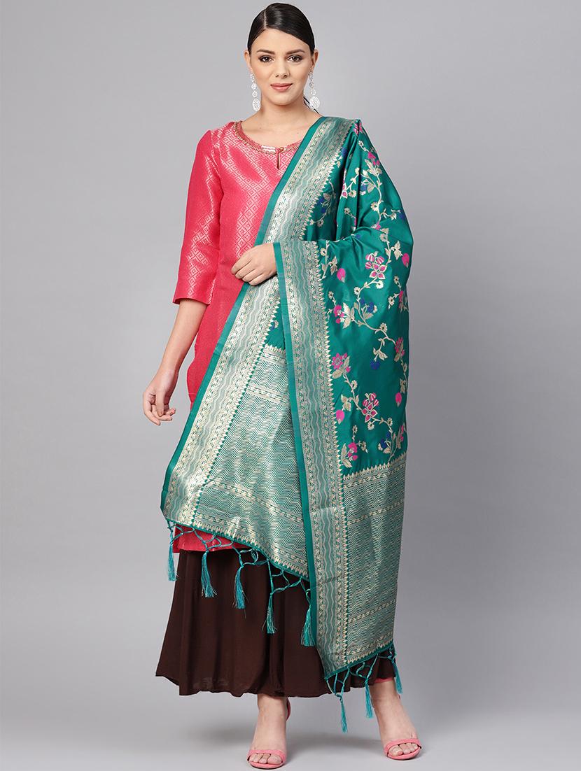 floral banarasi dupatta - 16700577 - Zoom Image - 1