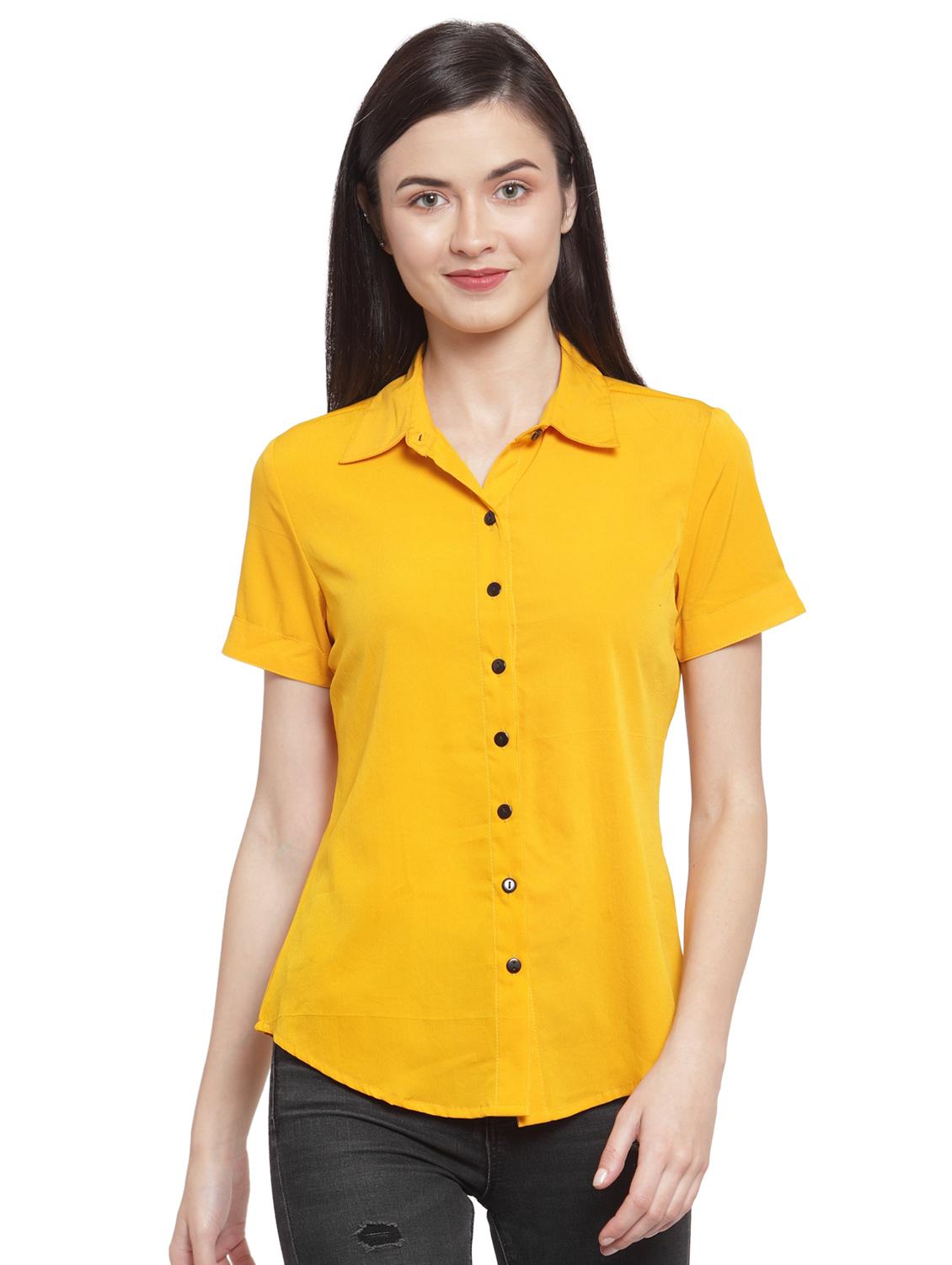 curved hem solid shirt - 16700657 - Zoom Image - 1