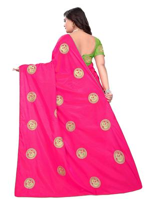 pink silk embroidered saree with blouse - 16700709 - Standard Image - 2