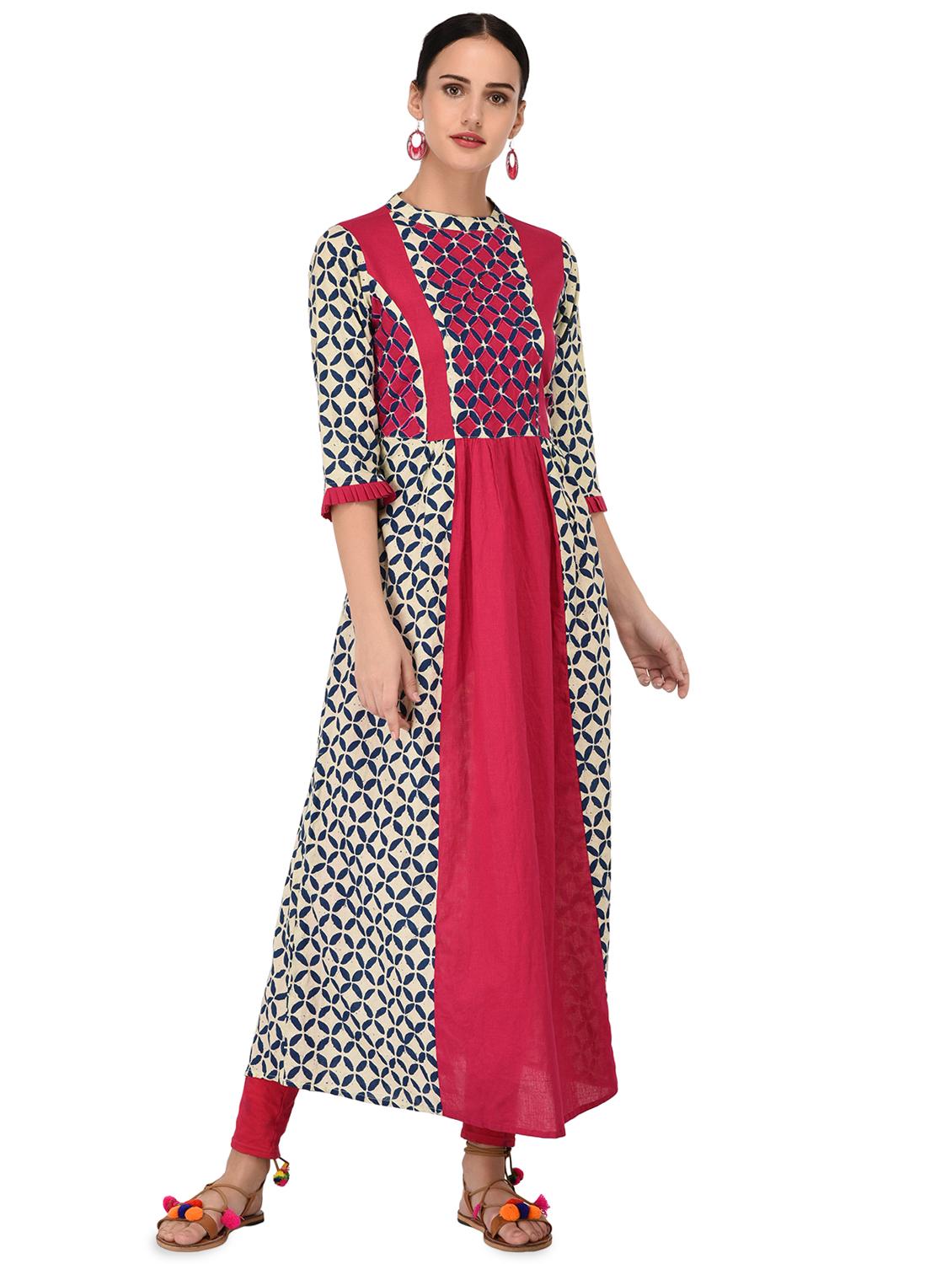 printed a-line kurta - 16700783 - Zoom Image - 1