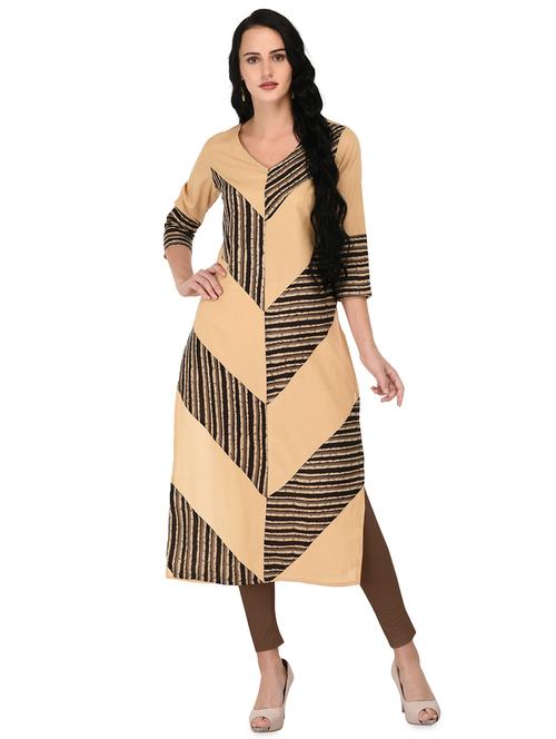 printed straight kurta - 16700822 - Standard Image - 1