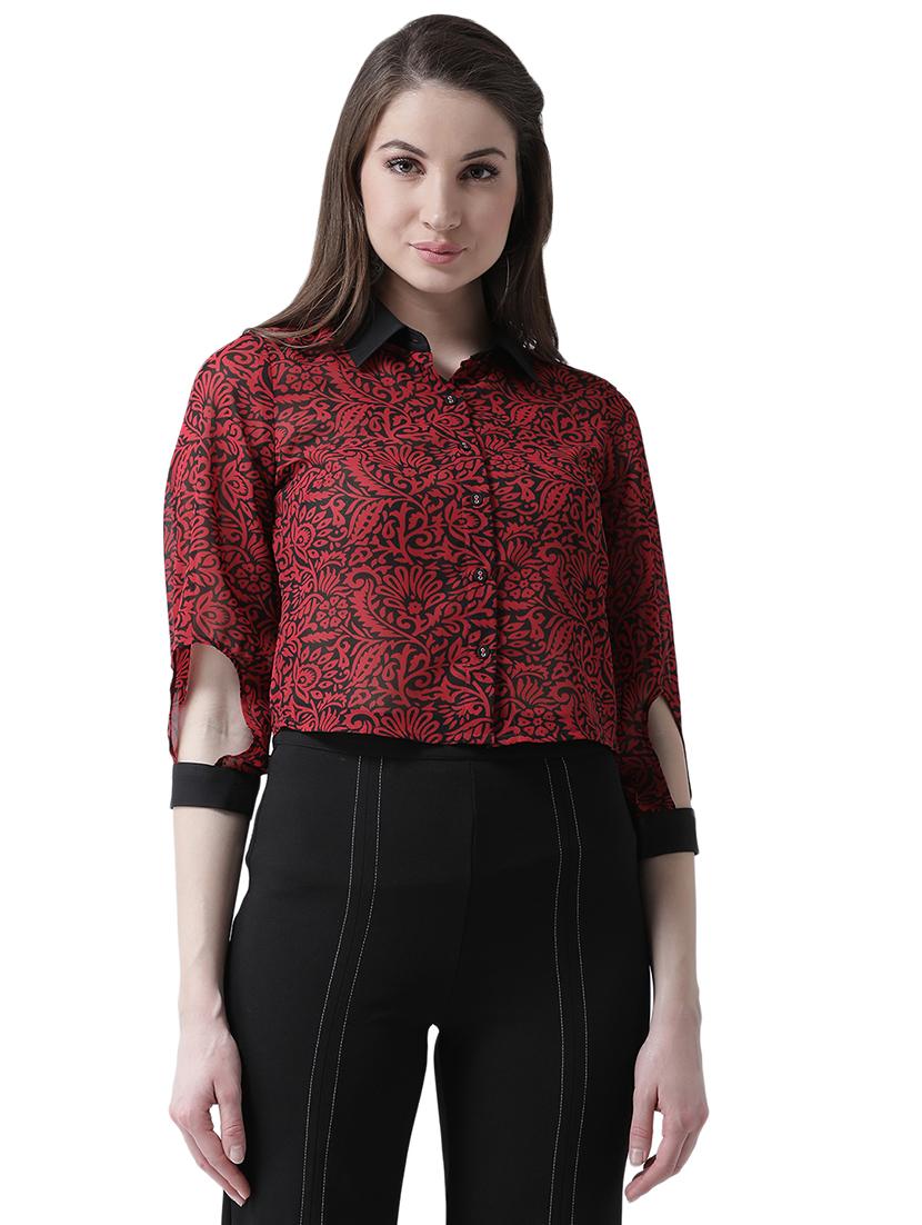 cut out sleeved printed shirt - 16700833 - Zoom Image - 1