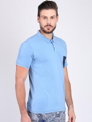 blue solid pocket t-shirt - 16700862 - Standard Image - 2