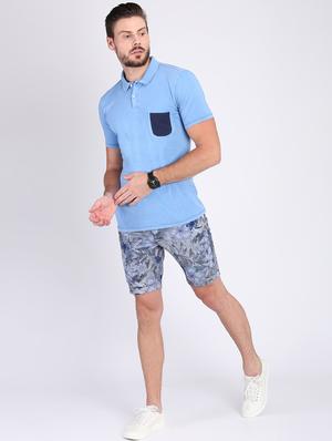 blue solid pocket t-shirt - 16700862 - Standard Image - 4