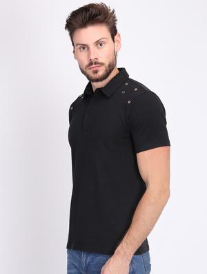 black solid t-shirt - 16700875 - Standard Image - 2