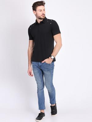 black solid t-shirt - 16700875 - Standard Image - 4