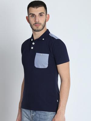 navy blue solid pocket t-shirt - 16700881 - Standard Image - 2