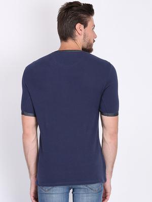 navy blue solid pocket t-shirt - 16700886 - Standard Image - 3