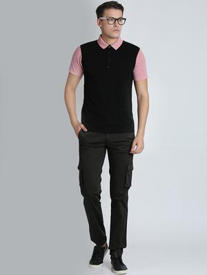 black color block t-shirt - 16700890 - Standard Image - 4