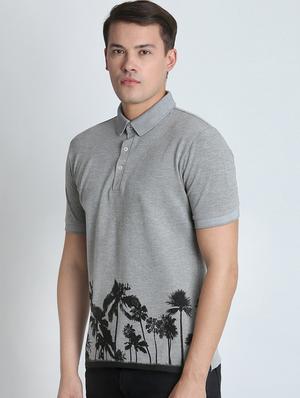 grey front print t-shirt - 16700901 - Standard Image - 2
