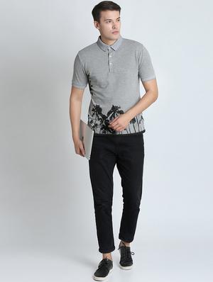 grey front print t-shirt - 16700901 - Standard Image - 4