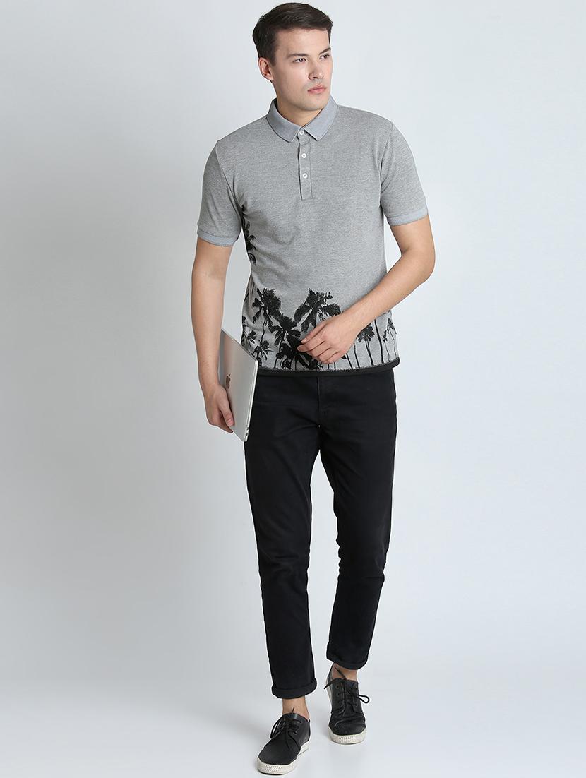 grey front print t-shirt - 16700901 - Zoom Image - 4