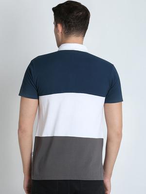 multi color block collared t-shirt - 16700905 - Standard Image - 3