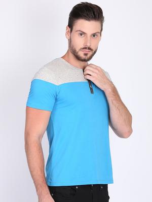 blue color block t-shirt - 16700921 - Standard Image - 2