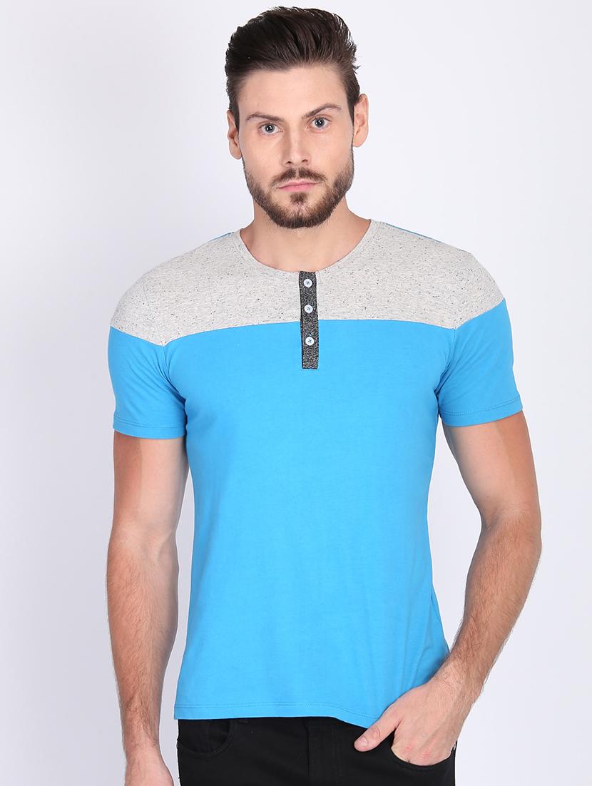 blue color block t-shirt - 16700921 - Zoom Image - 1