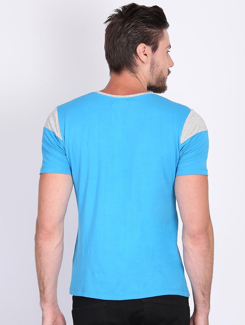 blue color block t-shirt - 16700921 - Zoom Image - 3