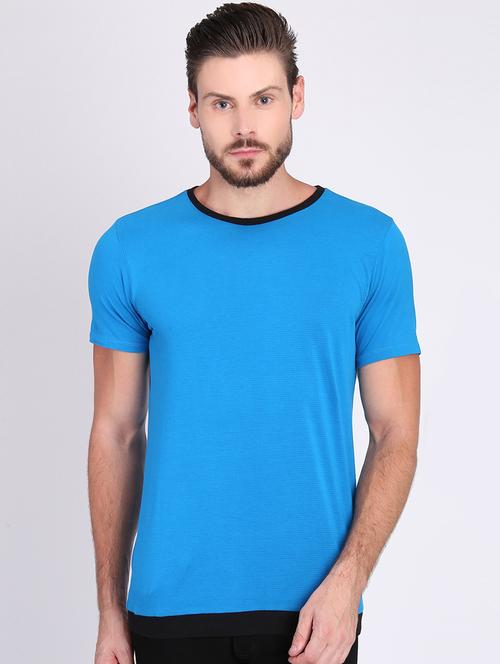 blue solid t-shirt - 16700928 - Standard Image - 1
