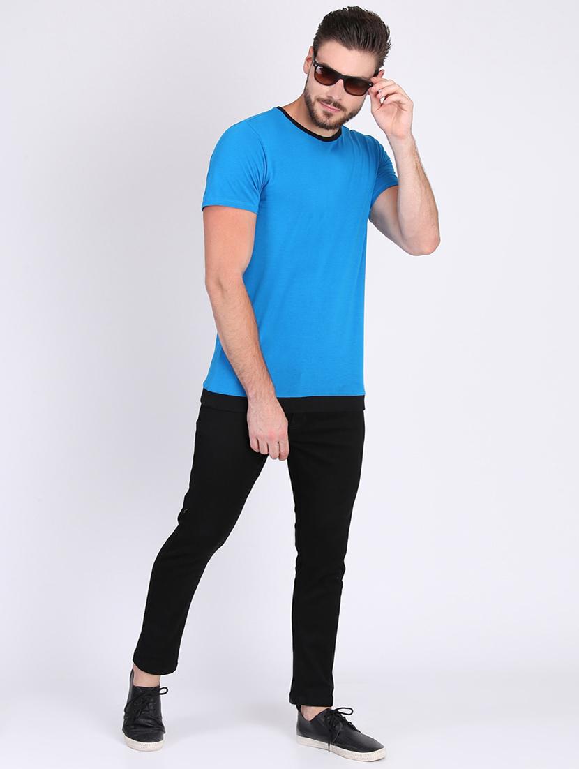 blue solid t-shirt - 16700928 - Zoom Image - 4