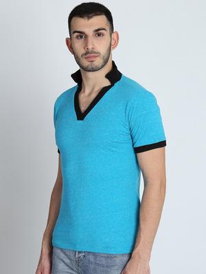 blue solid t-shirt - 16700941 - Standard Image - 2