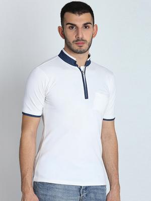 white solid collared t-shirt - 16700965 - Standard Image - 3