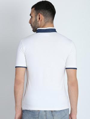 white solid collared t-shirt - 16700965 - Standard Image - 4