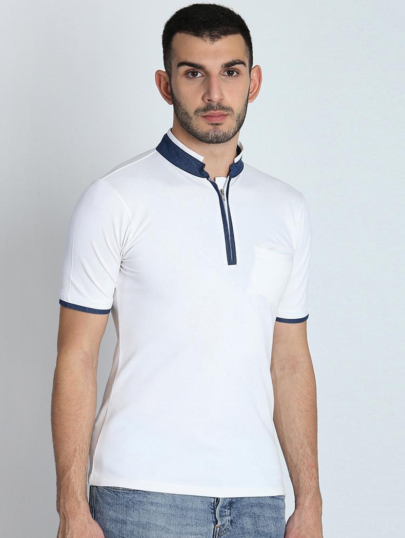 white solid collared t-shirt - 16700965 - Zoom Image - 3