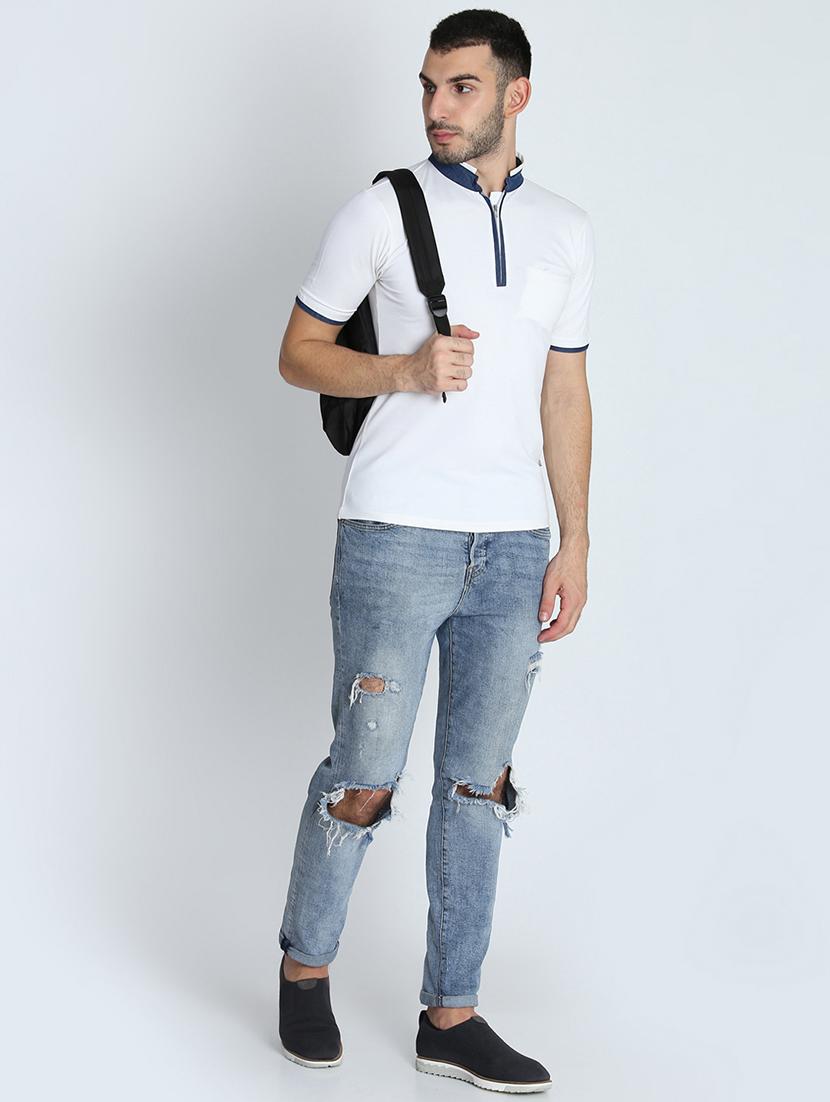 white solid collared t-shirt - 16700965 - Zoom Image - 5