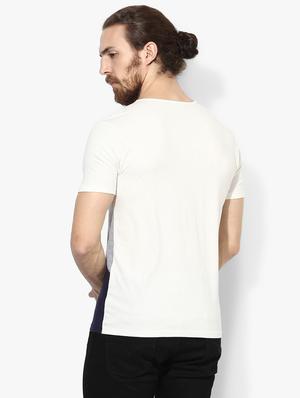 white color block cut & sew pocket t-shirt - 16700985 - Standard Image - 4
