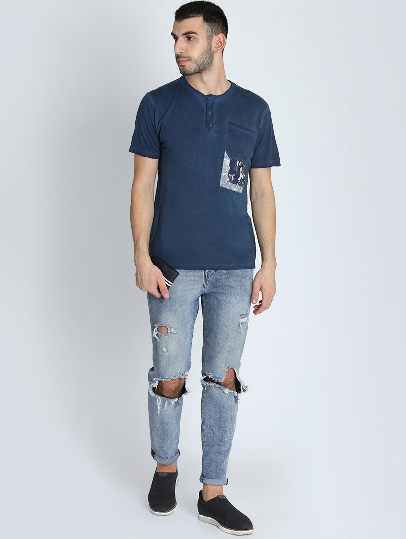 blue chest printed pocket t-shirt - 16701000 - Zoom Image - 4